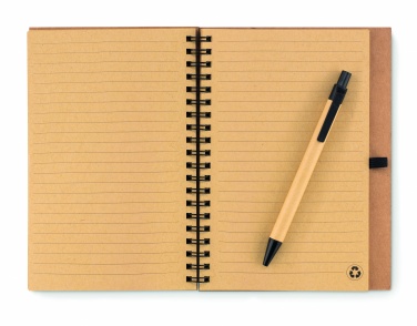 Logo trade advertising products image of: Cork notebook with pen