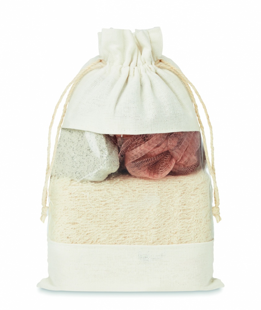 Logotrade promotional product picture of: Bath set in cotton pouch