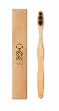 Logo trade promotional merchandise photo of: Bamboo toothbrush in Kraft box