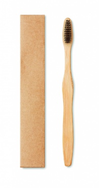 Logo trade promotional merchandise photo of: Bamboo toothbrush in Kraft box