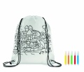 Non woven kids bag with pens, White