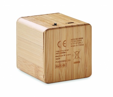 Logo trade promotional products image of: Bamboo wireless speaker