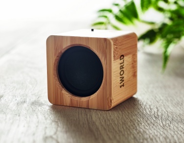 Logo trade promotional giveaways picture of: Bamboo wireless speaker