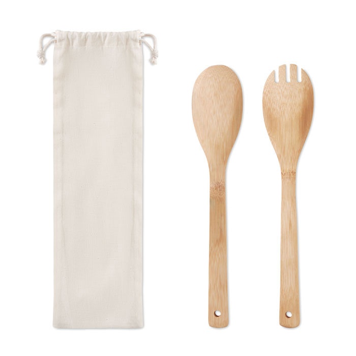 Logotrade promotional product picture of: Set bamboo utensils salad