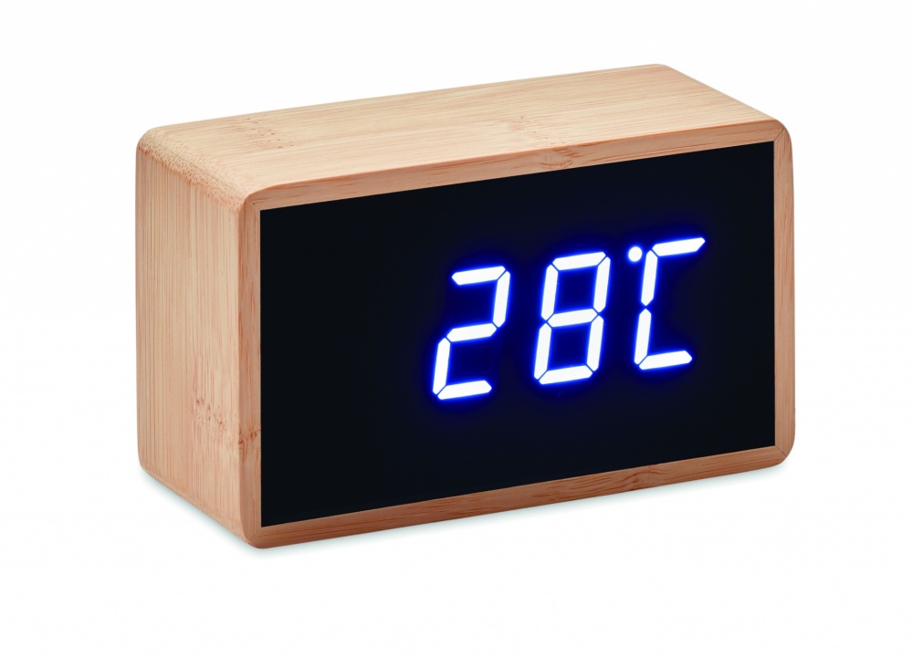 Logotrade promotional giveaways photo of: LED alarm clock bamboo casing