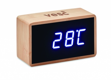 Logo trade promotional products picture of: LED alarm clock bamboo casing Düsseldorf