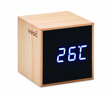 Logotrade promotional merchandise image of: LED alarm clock bamboo casing Dortmund