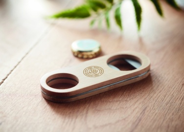 Logo trade business gift photo of: Oval Bamboo bottle opener VALBAMPER