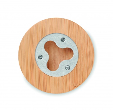 Logotrade promotional item image of: Bamboo bottle opener/ coaster DAKAI