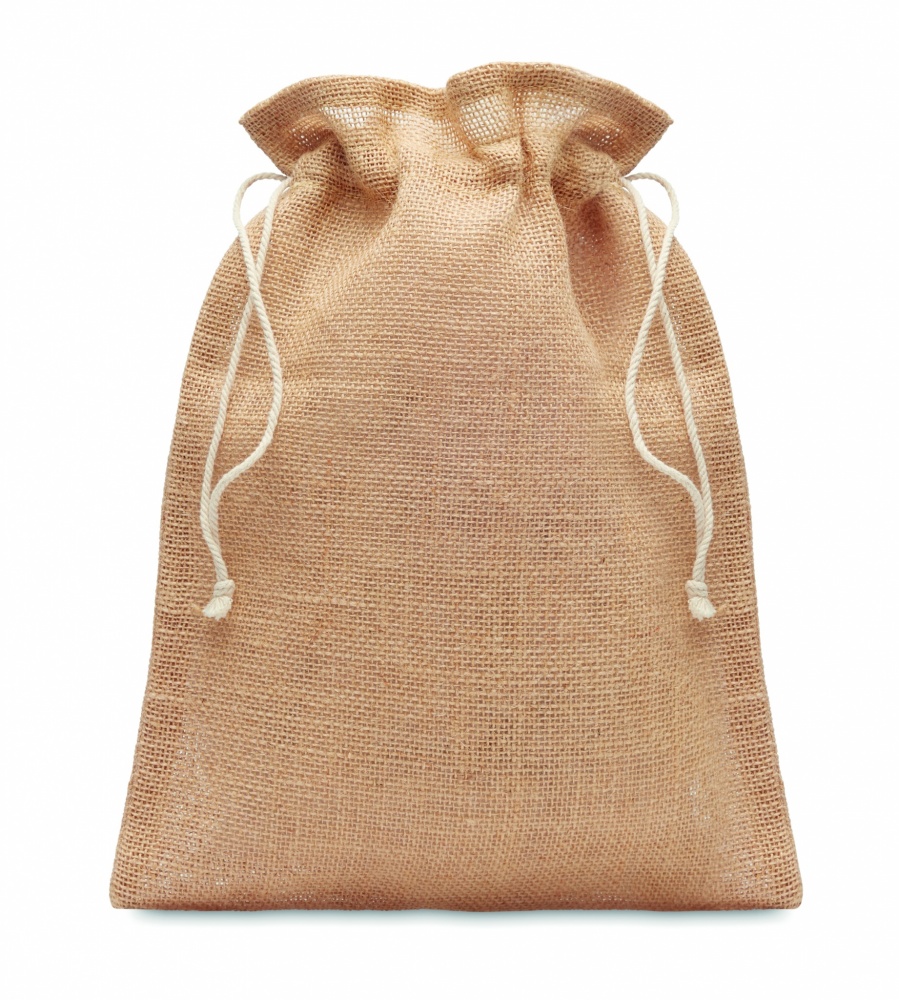 Logotrade promotional giveaway picture of: Small jute gift bag 14 x 22 cm