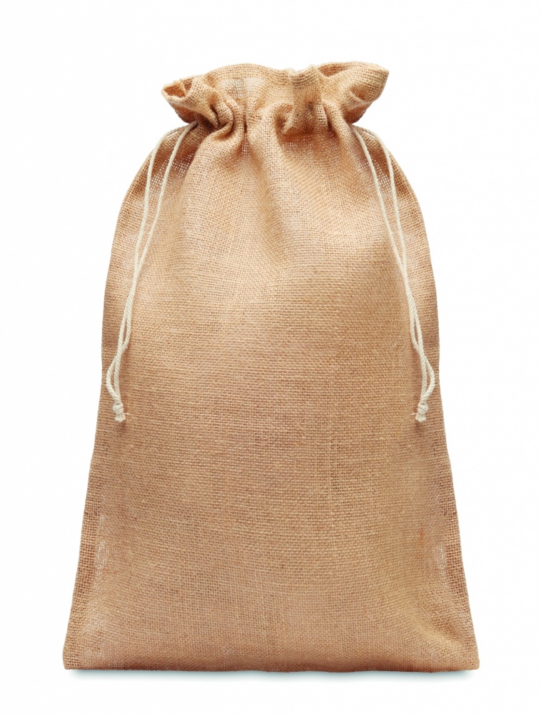 Logo trade promotional giveaways image of: Large jute gift bag 30x47 cm