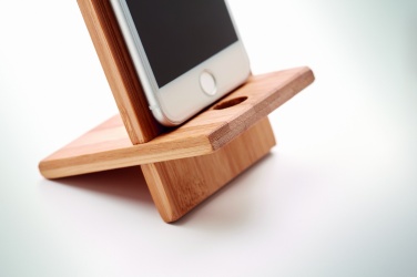 Logo trade business gifts image of: Bamboo phone stand/ holder WHIPPY