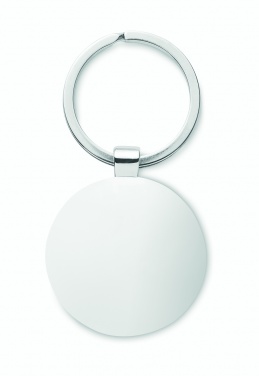 Logo trade promotional merchandise picture of: Round key ring metal bamboo