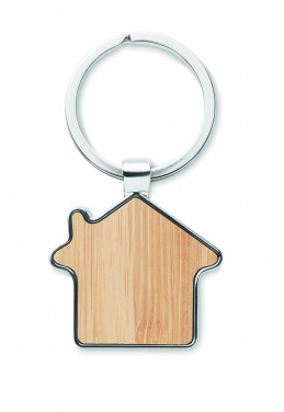 Logotrade business gifts photo of: House key ring metal bamboo NORDIC