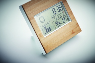 Logotrade promotional merchandise photo of: Weather station bamboo front TURKU