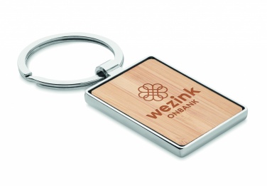 Logotrade promotional products photo of: Rectangular key ring bamboo WEST