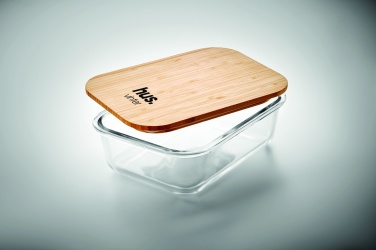 Logo trade promotional gifts image of: Glass lunchbox with bamboo lid