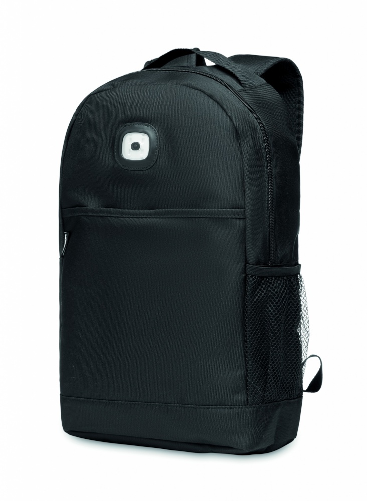 Logo trade promotional product photo of: Backpack in RPET & COB light