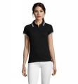 PASADENA women polo 200g, Black/White