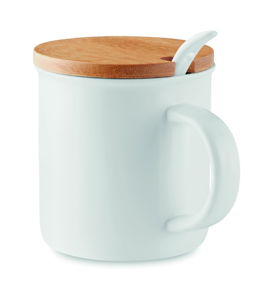 Logo trade promotional product photo of: Porcelain mug with spoon