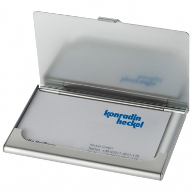 Logo trade promotional merchandise picture of: Metal business card holder CORNWALL