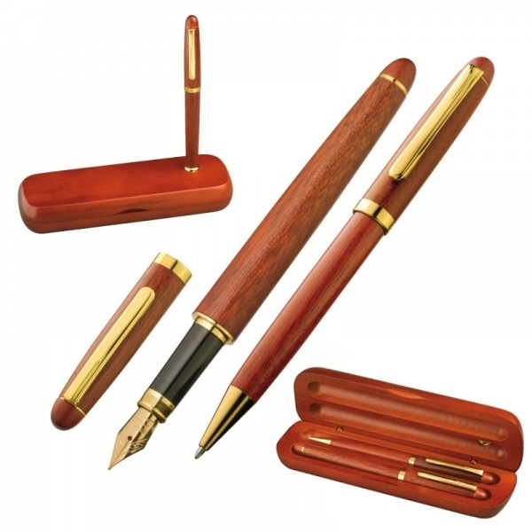 Logotrade promotional merchandise image of: Rosewood writing set OXFORD