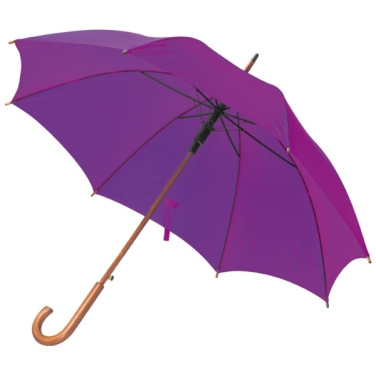 Logo trade advertising products image of: Wooden automatic umbrella NANCY