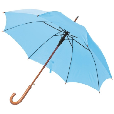 Logo trade promotional giveaways picture of: Wooden automatic umbrella NANCY