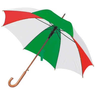 Logo trade promotional gifts image of: Wooden automatic umbrella NANCY