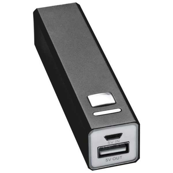 Logo trade promotional gifts image of: Metal power bank PORT HOPE 2200mAh