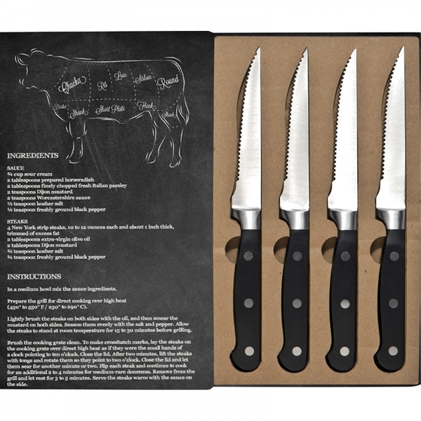 Logo trade business gifts image of: Steak knife set LONDON