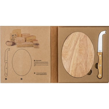 Logotrade promotional item picture of: Cheese chopping board with knife GOUDA