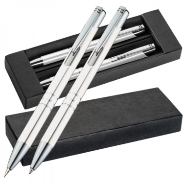 Logo trade promotional gift photo of: Metal writing set CLAREMONT