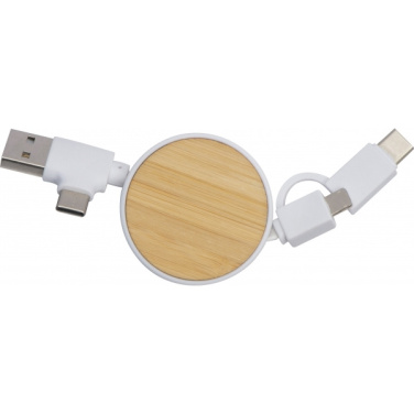 Logotrade business gift image of: Bamboo charging cable GRONINGEN