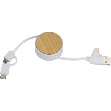 Logotrade promotional item image of: Bamboo charging cable GRONINGEN