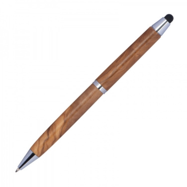 Logotrade promotional giveaways photo of: Wooden ballpen with touch function ERFURT