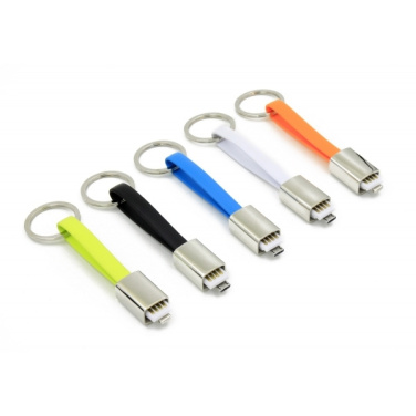 Logo trade promotional merchandise picture of: Data transfer cable and keyring