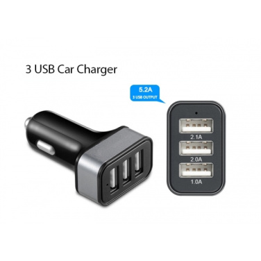 Logotrade business gift image of: Car Charger with 3 USB ports