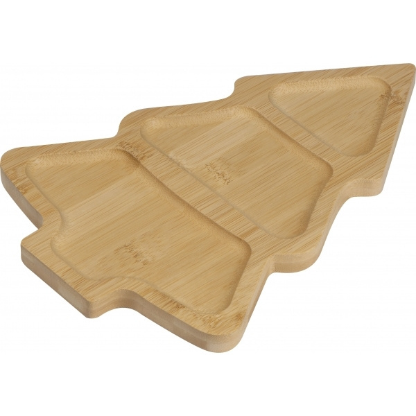 Logo trade promotional giveaway photo of: Bamboo snack tray LOUISVILLE