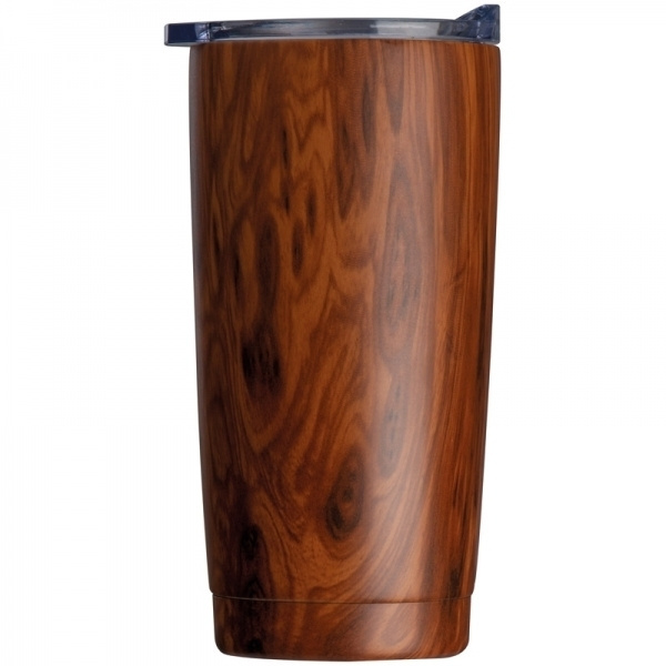 Logo trade advertising product photo of: Stainless steel mug with wooden look COSTA RICA 550 ml