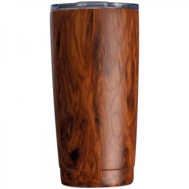 Logo trade business gift photo of: Stainless steel mug with wooden look COSTA RICA 550 ml