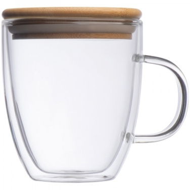 Logotrade promotional products photo of: Double-walled glass cup GERTHE 350 ml