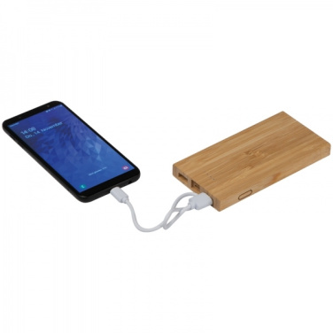 Logo trade advertising products picture of: Bamboo power bank KATOWICE