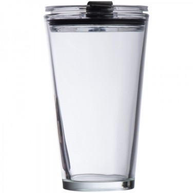 Logotrade promotional merchandise image of: Glass mug with lid WATTENSCHEID 400 ml