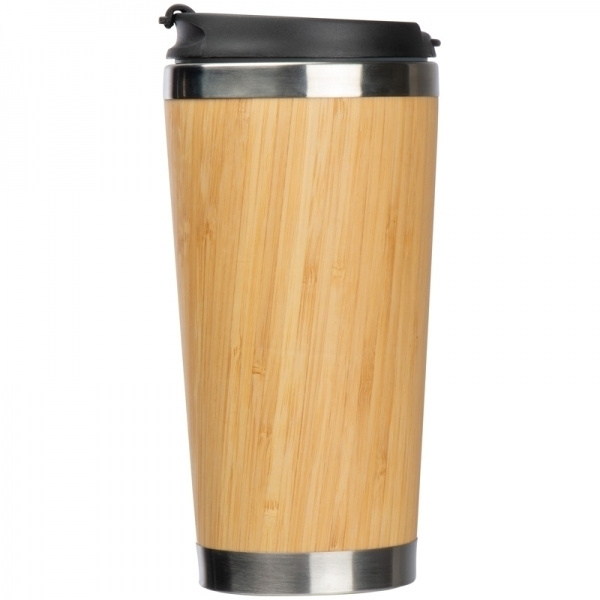 Logo trade promotional gifts picture of: Stainless steel mug BAMBOOGARDEN 400 ml