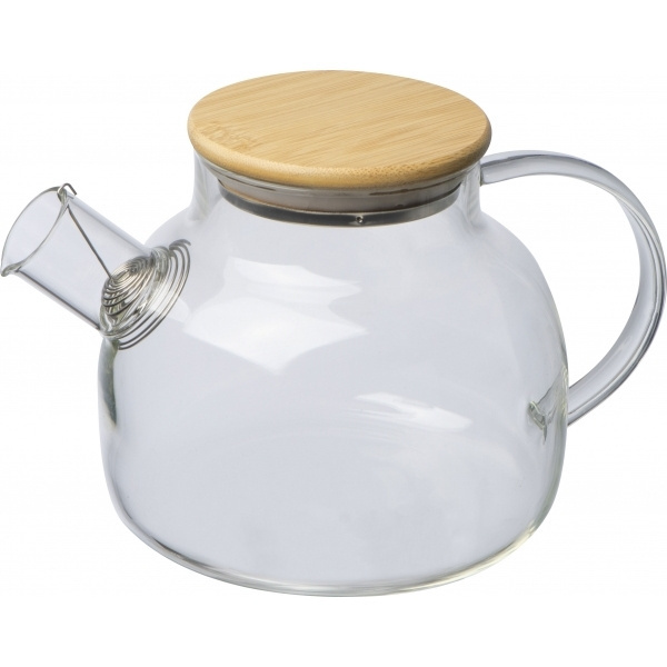 Logotrade promotional merchandise photo of: Glass jug with bamboo lid FRANKFURT 1000ml