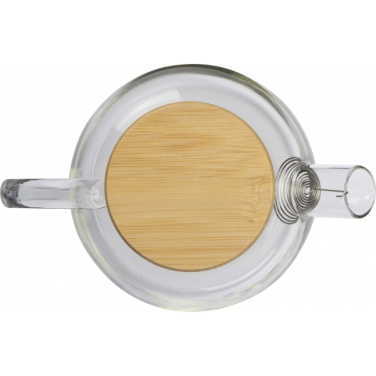 Logo trade corporate gifts picture of: Glass jug with bamboo lid FRANKFURT 1000ml