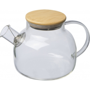 Logotrade promotional merchandise picture of: Glass jug with bamboo lid FRANKFURT 1000ml