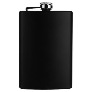 Logo trade promotional merchandise photo of: Hip flask OLYMPOS Schwarzwolf