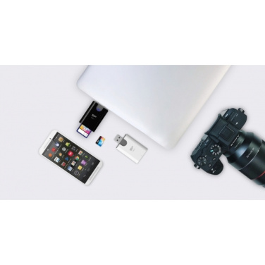 Logo trade promotional merchandise image of: MicroSD and SD card reader Silicon Power Combo 3.1